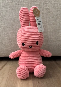 NWT Bon Ton Toys MIFFY Sitting Corduroy Bubblegum PINK 9" Plush Nijntje Bunny - Picture 1 of 24