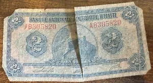 Haiti … P-161a … 2 Gourdes … L.1919 … Choice *F-VF*😃 - Picture 1 of 2