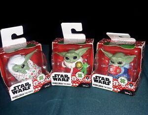 NEW - 3 Baby Yoda Disney Star Wars Mandalorian Child Christmas Collection Grogu