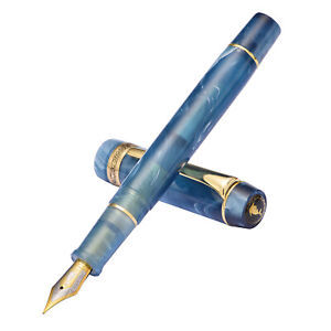 Kaigelu 316A Celluloid Fountain Pen, Iridium EF/F/M Nib Beautiful Blue Gift Pen