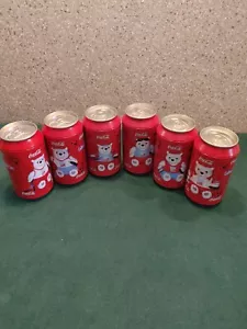 FULL SET of 6 - Athens 2004 Olympics COCA COLA - plush Polar Bear IN A CAN - Picture 1 of 14