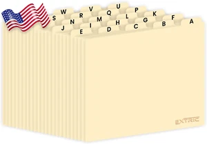Letter Size File Dividers Heavyweight Manila Guides A to Z 25 Alphabet Divider - Picture 1 of 12
