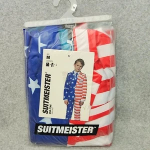 Suitmeister Jungen USA Flagge amerikanischer Anzug Blazer Hose und Krawatte enthalten Größe M - Bild 1 von 5