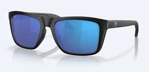 NUOVO Costa Del Mar MAINSAIL Nero Opaco/Blu Specchio Polarizzato 580G - Foto 1 di 5