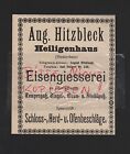 HEILIGENHAUS, Werbung 1909, Aug. Hitzbleck Eisengiesserei Temperguss
