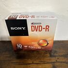Sony DVD-R 10 Pack, 120min 4.7 GB AccuCORE w/ Cases Brand New Factory Sealed 