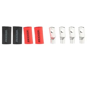 Kicker 4 Gauge AWG 5/16" Nickel Plated Marine-grade Ring Terminal 4 Pack 47RT4 - Picture 1 of 3
