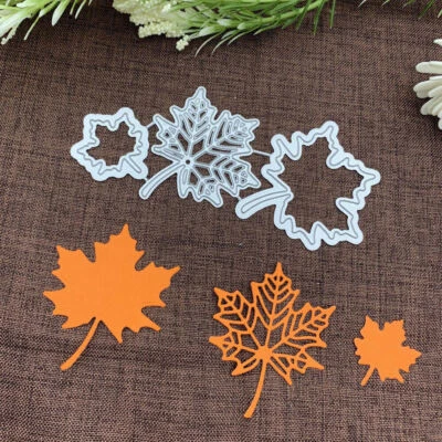 3x/Set Maple leaf Metal Embossing Cutting Dies Scrapbooking Paper Card DIY Craft - Image 1 of 4