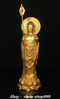 12"Old Dynasty Pure Bronze Gilt Shakyamuni Sakyamuni Amitabha Buddha Faqi Statue - Image 1 of 4