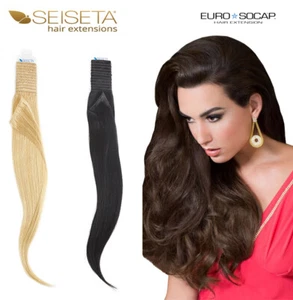 Extension tessitura capelli veri SEISETA 100 grammi Weft Hair lisci 100% Remy - Imagen 1 de 31