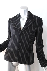 Womans Ralph Lauren Black Label Black & White Pin Stripe Jacket Size 8 NWOT - Picture 1 of 5