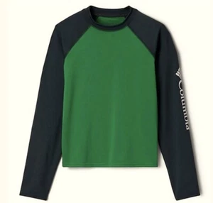 COLUMBIA Omni Shade Steamboat Rock L/S Green Sunguard Shirt Youth Boys S M L - Picture 1 of 6