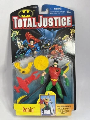 1996 Kenner Total Justice Robin Vintage Action Figure New On Card. - Image 1 of 4