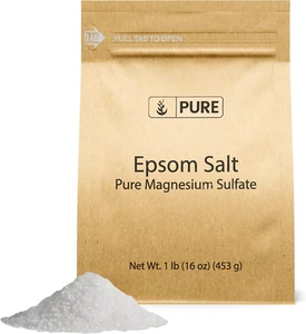 Pure Original Ingredients Epsom Salt (1 Lb) Pure Magnesium Sulfate, Food Grade, - Picture 1 of 12