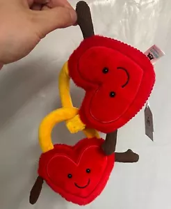 GENUINE JELLYCAT RED HEART PLUSH AMUSEABLE VAL & TINA LOVE LOCKS COLLECTABLE TOY - Picture 1 of 20