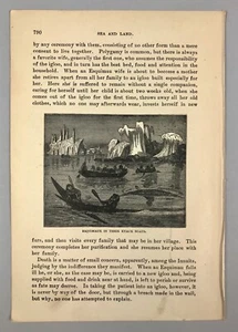 1887 victorian engraving Esquimaux Eskimo Sea and Land Buel antique art print - Picture 1 of 1