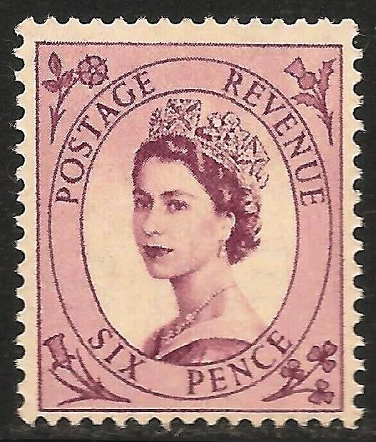 Great Britain #300 (SG #523) VF MLH - 1954 6p Queen Elizabeth - Image 1 of 1