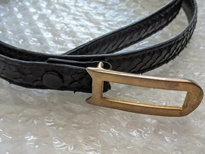 VINTAGE SNAKE SKIN LEATHER BELT LARGE - 100 X1.5 CM AS NEW - Picture 1 of 8