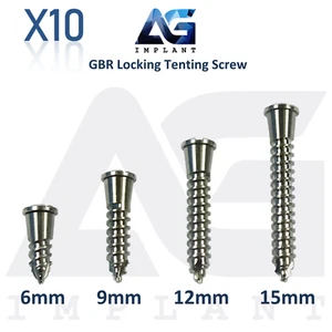 10 Vite per Tenda Bloccaggio Dentale Ø2,5mm GBR Membrana Titanio Fissaggio Sterile - Foto 1 di 15