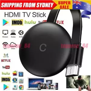 For Chromecast Google Wireless 4K HDMI 2.4GHz 5GHz Display Media Streaming Video - Picture 1 of 8
