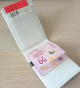 I Weiß Geld & Schwarzer Stahl Bargeld Clip - Ez Etui Kunstleder Karte Clutch UK - Bild 1 von 3