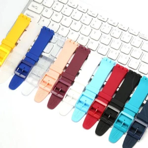 Cinturino in silicone fibbia a perno 16 mm per Swatch Skin SFK360 361 397 cinturino sportivo - Foto 1 di 44