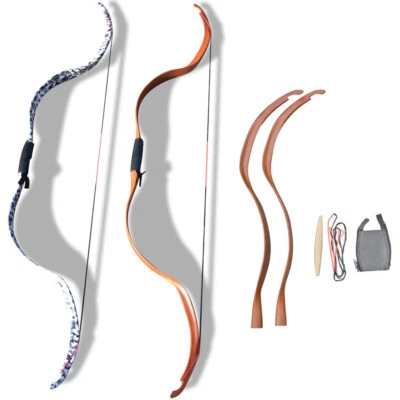 20lbs Archery Takedown Traditional Bow Recurve Wooden Horsebow Hunting Shooting - Image 1 of 4