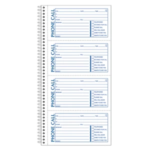 Libros de mensajes telefónicos Adams 11" x 5 1/4" 100 páginas, blanco/amarillo canario, paquete de 2 - Imagen 1 de 1