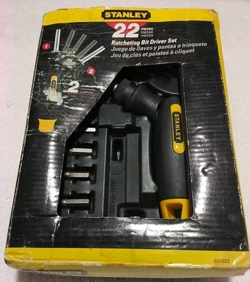 63-022 STANLEY 22 PIEZAS JUEGO DE DESTORNILLADOR DE BROCAS DE TRINQUETE Foto 1 de 4