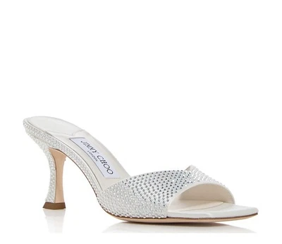 Jimmy Choo Skye 70 Marfil/Estrás Transparente Y Satén Tacón Alto Talla 38.5 U 8.5 Foto 1 de 4