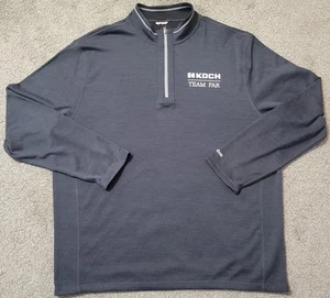 Reebok Koch Industries Fits Men's 2XL Track Jacket 1/4 Zip Black Reversible XXL - Picture 1 of 8