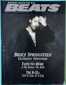 BRUCE SPRINGSTEEN BEATS Magazine NOBODY BEATS THE WIZ Aug  1992 Wrinkled Creased - Foto 1 di 8