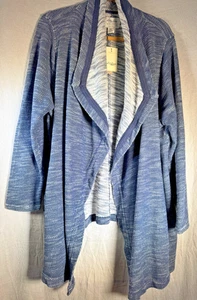 Nuevo cárdigan drapeado para mujer LUCKY BRAND LOTUS 3x azul frente abierto tejido algodón nuevo con etiquetas - Imagen 1 de 12