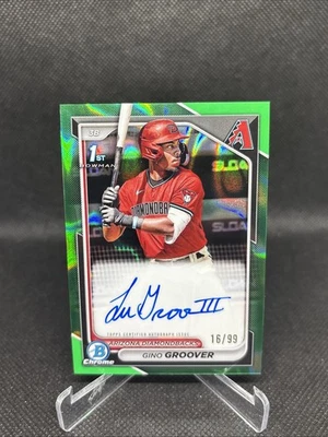 2024 Bowman Chrome Gino Groover #CPA-GG Hta 1st Green Lava Auto /99 RC Dbacks - Image 1 of 2