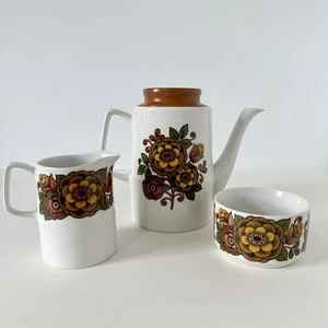 Vintage Retro 70s Floral Mid-Century Hostess Camelot British Anchor Tea Pot Set - Picture 1 of 14