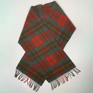 "Bufanda vintage John Hanly para LL Bean 100 % lana de cordero otoño a cuadros 12"" x 70"" Irlanda" - Imagen 1 de 7