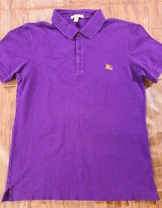 Camisa polo Burberry Brit para hombre mediana púrpura logotipo de caballero algodón - Imagen 1 de 7