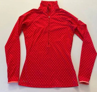 Nike Pro Polka Dot Quarter Zip Coral Pink Size Small Dri-Fit Running - Image 1 of 4