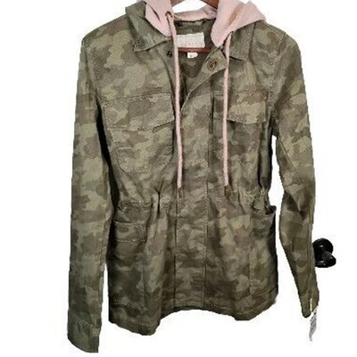 Chaqueta con Capucha Caslon Para Mujer Sudadera con Capucha Oliva Camuflaje XS Extra Pequeña Precio de Venta sugerido por el fabricante $99 NUEVA Foto 1 de 4