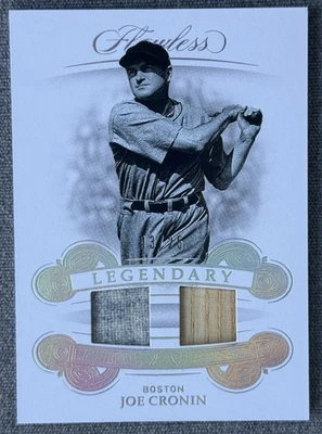 2019 Panini Flawless #LM-JC JOE CRONIN Legendary GU Jersey & Bat Relics #03/25 - Image 1 of 2