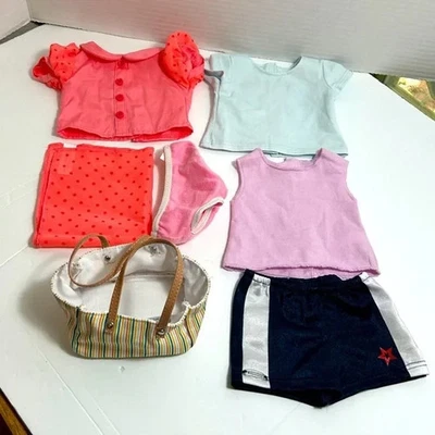 Ropa informal para muñeca American Girl de 18" Prendas para el torso Pantalones cortos Bolso de mano Bufanda Bragas Foto 1 de 4