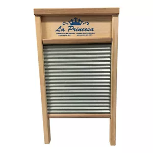 Large Lavadero Hand Wash Wooden Galvanized Sheet Corrugated Wash Board - Picture 1 of 2