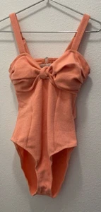 Magnolia Place Unique Vintage Badeanzug Orange Ripp Einteiler, M Medium Größe 6/8 - Bild 1 von 7