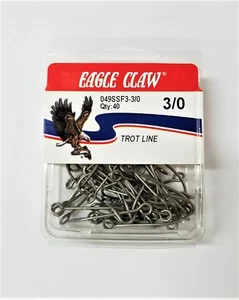 ADLERKRALLE EDELSTAHL BIG EYE TRABLINE HAKEN GRÖSSE 3/0, EINE BOX MIT 40  - Bild 1 von 2