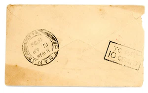 1922 Indien Brief von Madura nach Penang mit Karton zu zahlen 10 Cent - Bild 1 von 2