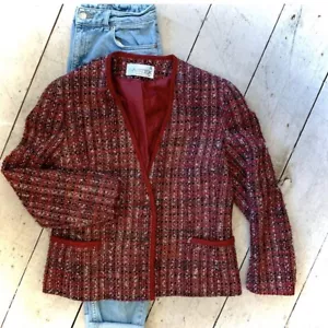 Retro Vintage 1980's Wool & Mohair Eastex Designer Blazer Size 14 - Picture 1 of 7