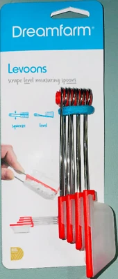 NEW Levoons 4 Piece Stainless Steel / Polypropylene Scrape Measuring Spoon Set - Image 1 of 4