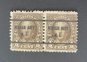 Jersey City, New Jersey Type 61 Precancel PAIR - ½ cent Hale U.S. #653 - NJ - Picture 1 of 1