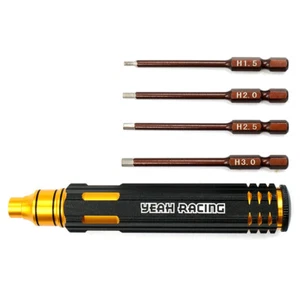 NEW Yeah Racing 4 In 1 Hex Screwdriver Wrench 1.5-3.0mm Black Gold FREE US SHIP - Picture 1 of 2
