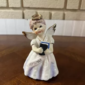 Vintage Circa 1975’ Hand Painted Ceramic September Angel Figurine Sculpture - Picture 1 of 5